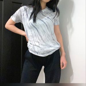 PINK tie dye grey and white tee